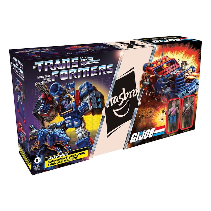 Hasbro GI Joe X Transformers, Soundwave Dreadnok Thunder Machine, комплект фигурки Zartan & Zarana, 10 инча, многоцветни