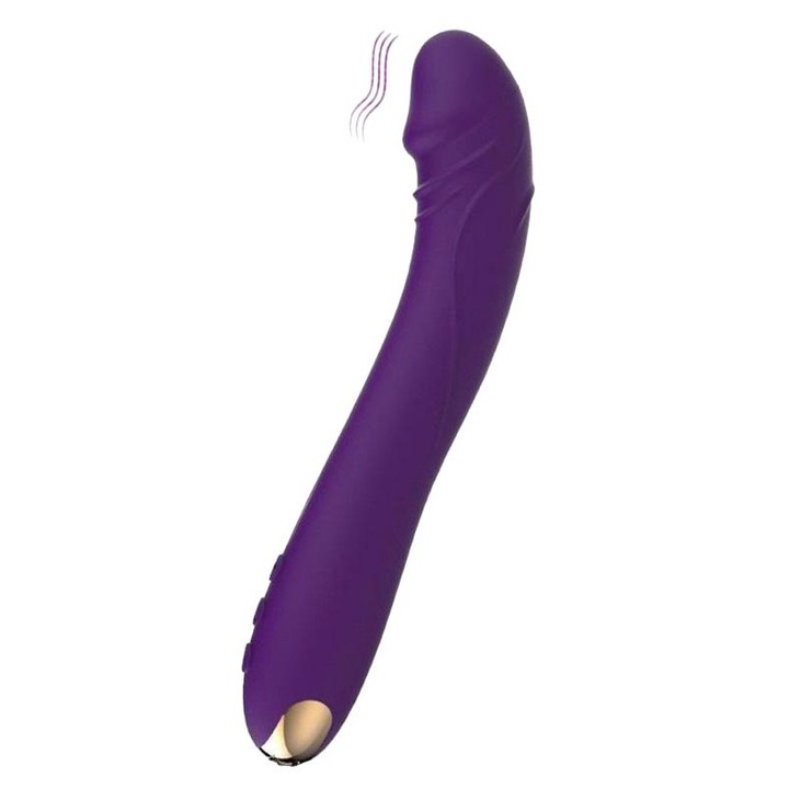 Vibrátor, 10 vibrációs mód, lila, vízálló, USB töltés