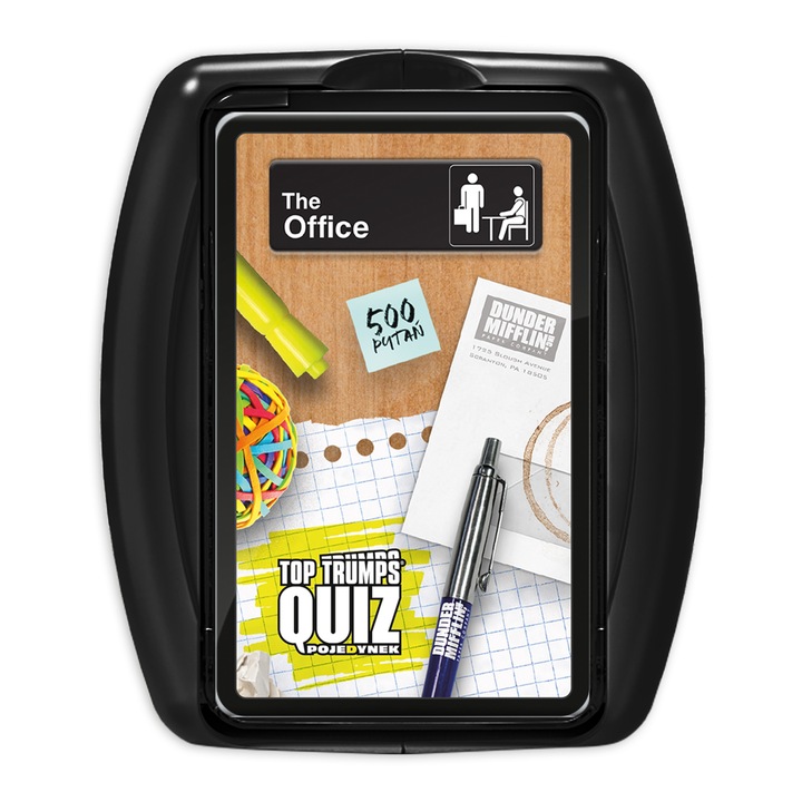 Joc de societate Top Trumps Quiz The Office, Winning Moves, 100 de carti, in cutie plastic