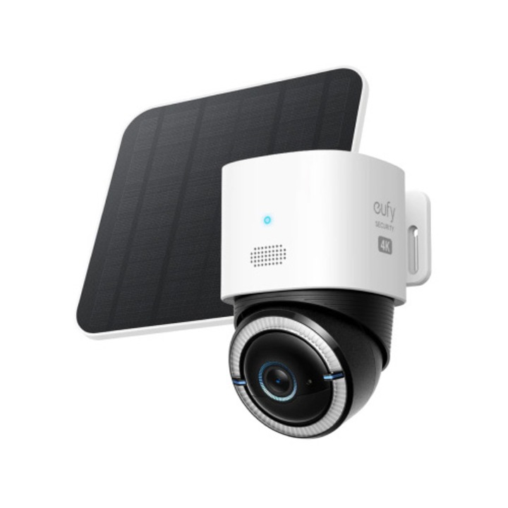 Camera de supraveghere eufy S330 4G LTE Cam, 4K UHD Pan/Tilt, AI, Panou Solar