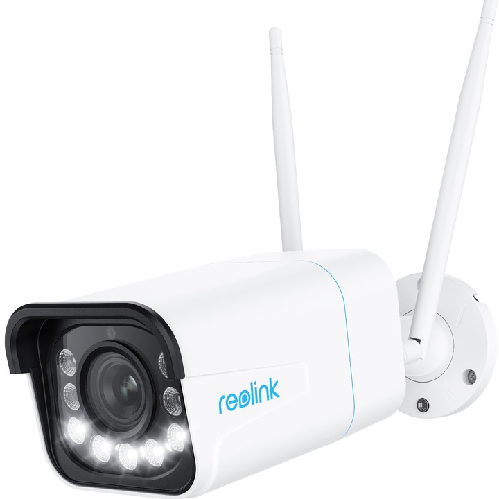 Reolink W430 térfigyelő kamera, 8MP, 4K, Wi-Fi 6, 5x optikai zoom, 30m IR, PoE, Mikrofon & hangszóró, IP67, Fehér
