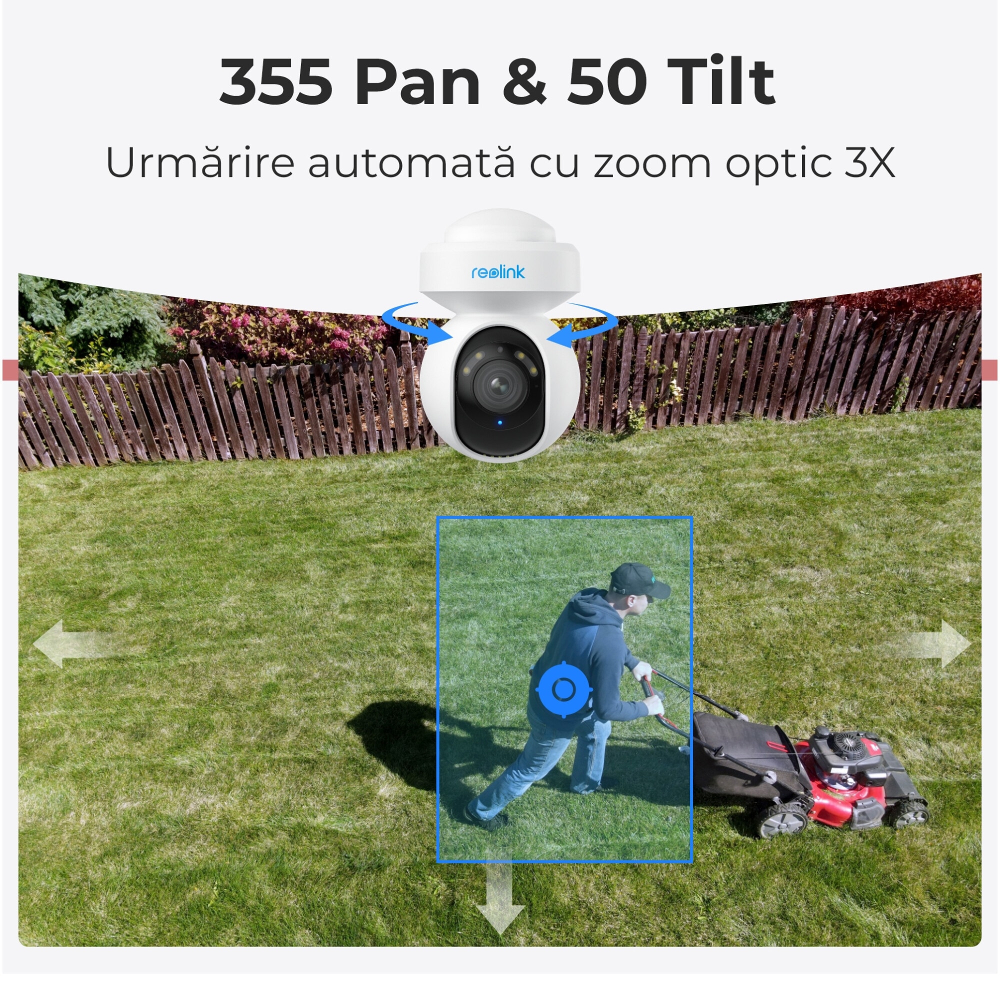 Camera de supraveghere pentru exterior Reolink E540 2K+ 5MP cu Pan