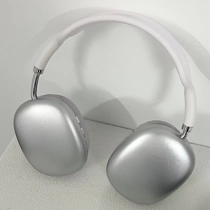 Casti Wireless Ekleto®: Sunet De Inalta Calitate, Anulare a Zgomotului si Design Pliabil pentru Confort Maxim, Compatibile Apple, Alb