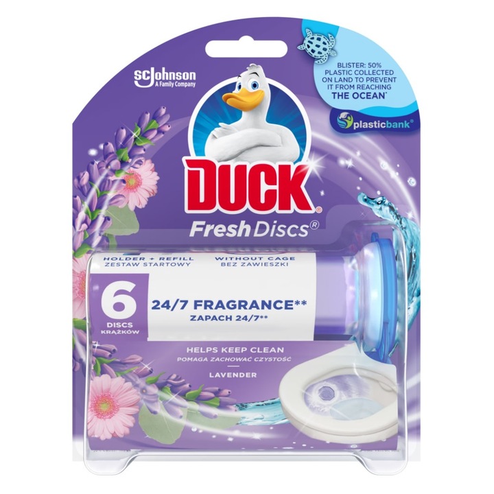 Odorizant WC fresh discs aparat 36 ml, lavanda, Duck