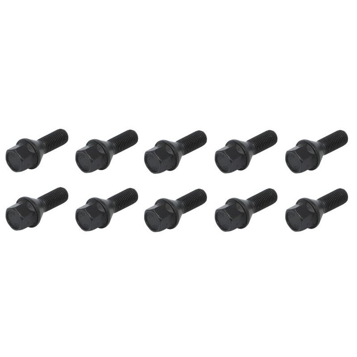 Set 10 bucati prezon de roata M12x1, 5, negru