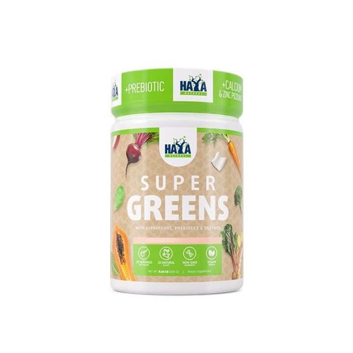 Complex vegetarian de vitamine si minerale, Haya Labs, Super Greens shake de lamaie, 300 gr