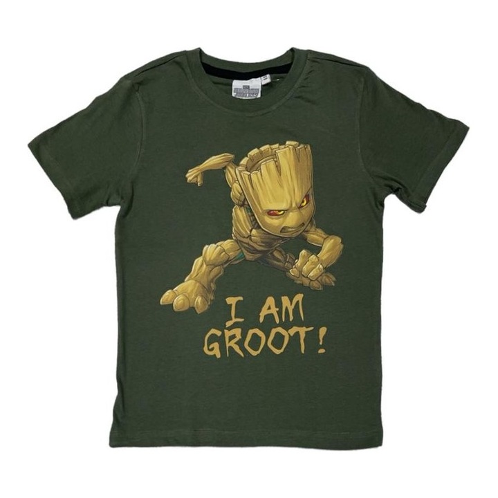 Gyermek póló, 100% pamut, I Am Groot, zöld, Guardians of the Galaxy, Zöld
