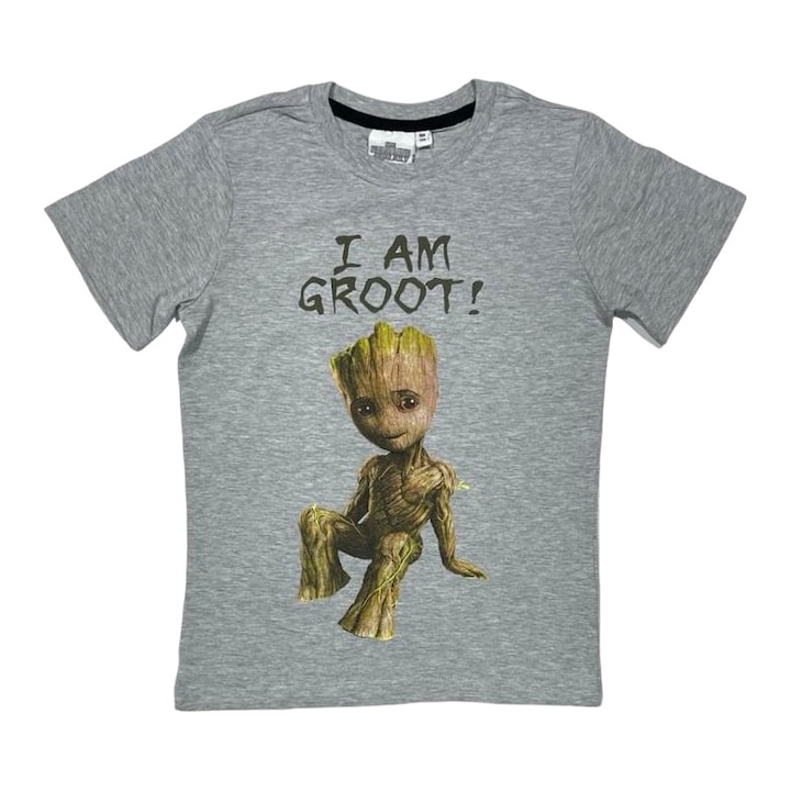 Tricou copii, 100% bumbac, I Am Groot, gri, marimea 140 cm, Guardians of the Galaxy