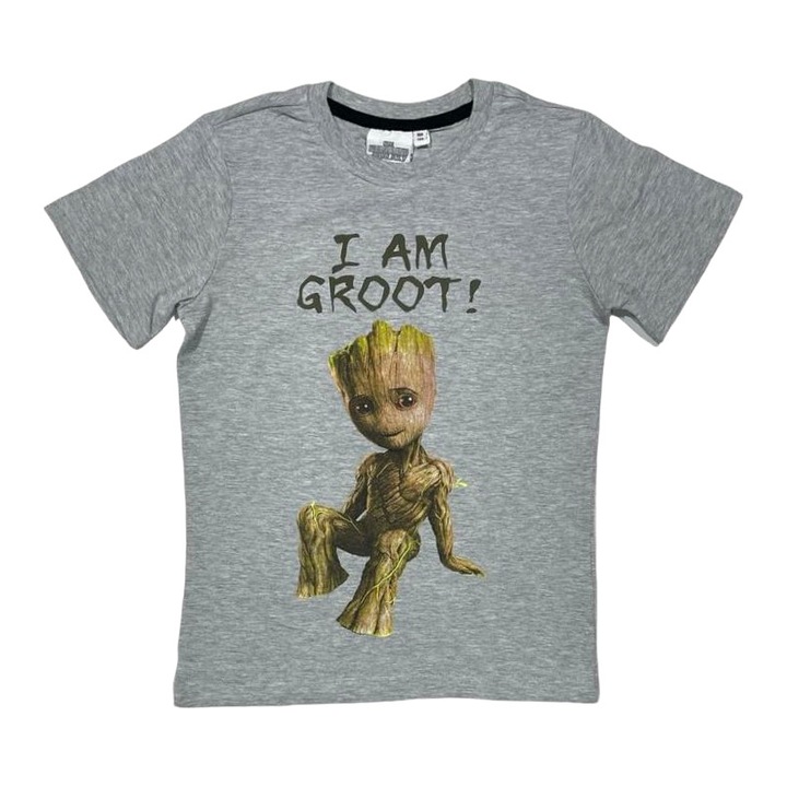 Gyermek póló, 100% pamut, I Am Groot, Guardians of the Galaxy, Szürke