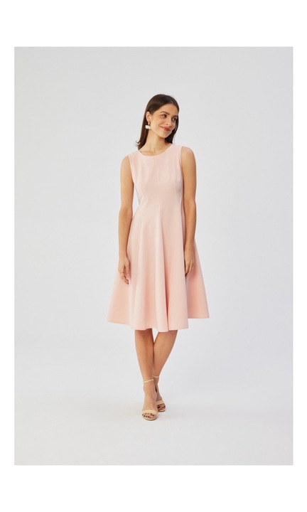 Stylove Női midi ruha Jukmun S358 púder rózsaszín, Rózsaszín