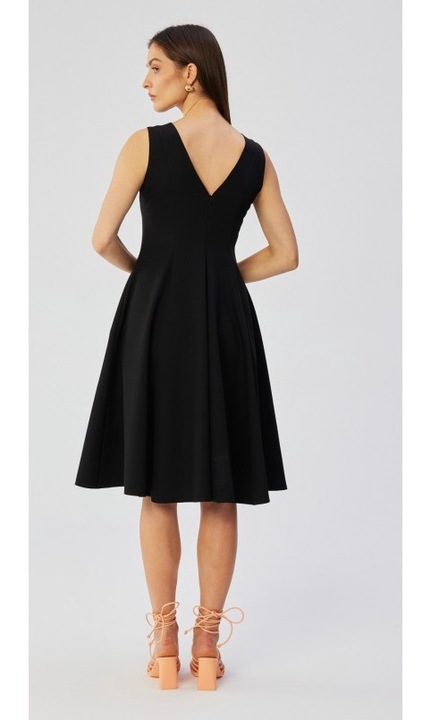 Stylove Női midi ruha Jukmun S358 fekete, Fekete