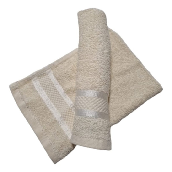 Set 2 prosoape bej pentru maini, 30 x50 cm, 100% bumbac, 400 GSM