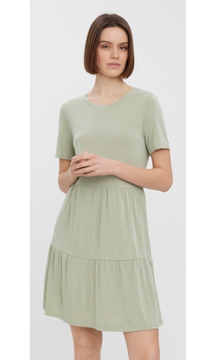 Къса дамска рокля VERO MODA, 4145, Ежедневна, Памук, Ментово зелено