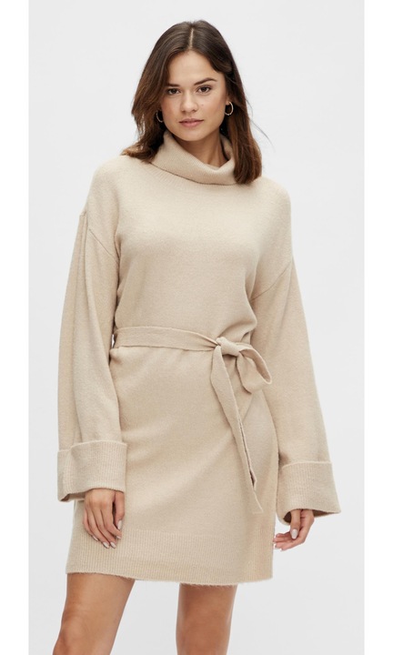 Къса дамска рокля VILA, 6327 Ежедневна, Текстил, Бежов