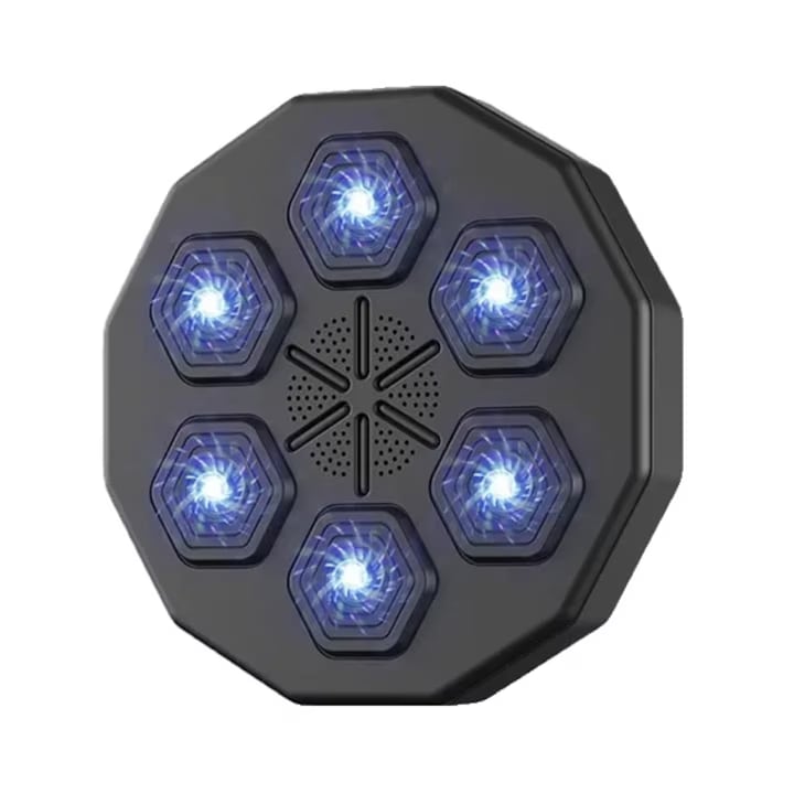 Тренировъчна мишена за бокс, USB зареждане, Bluetooth, за деца и възрастни, с вграден високоговорител, монтирана на стена, черна