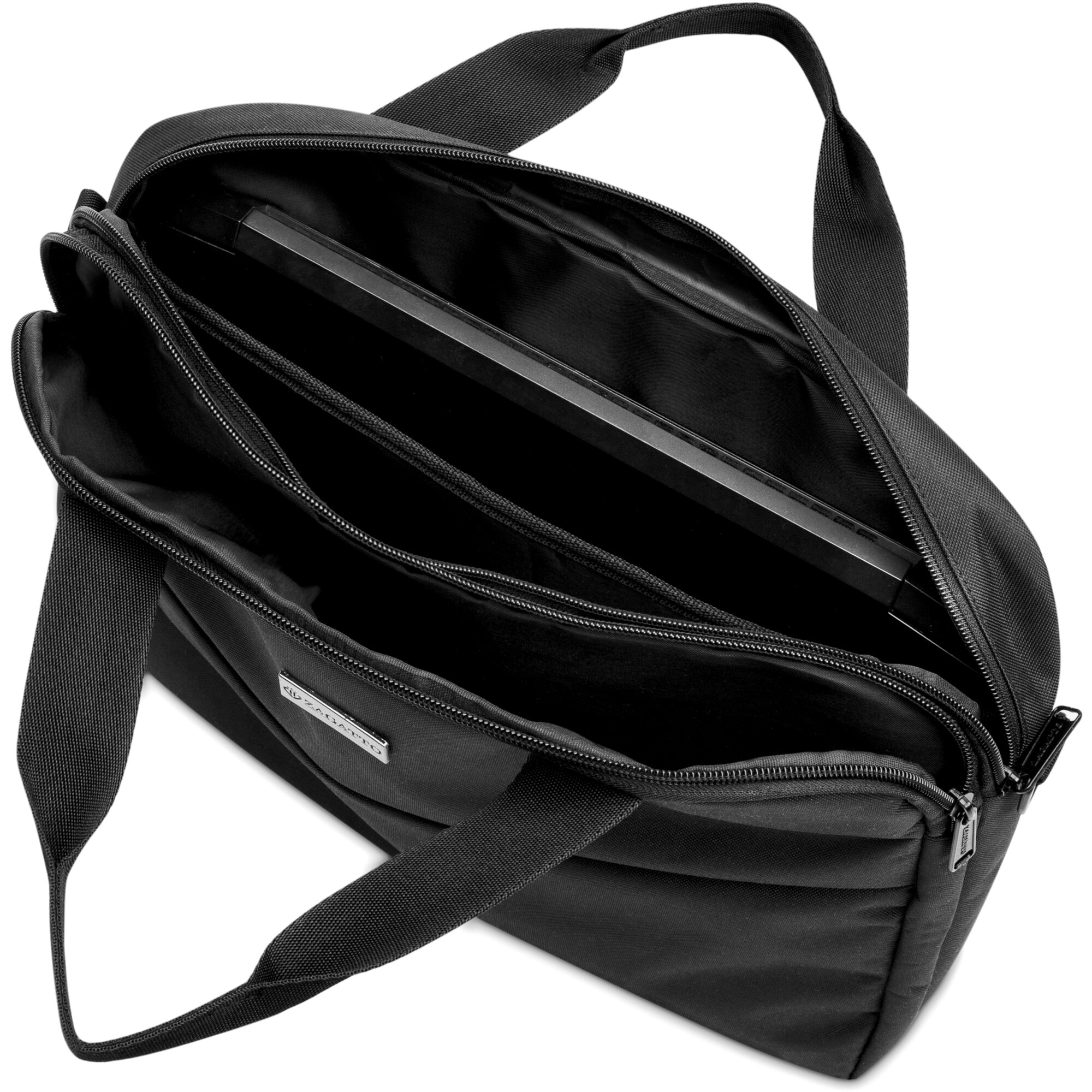 Geanta laptop dama, barbat, 15.6 inch, Zagatto®, Gri, 40x30x5,5 cm, Doua compartimente, Impermeabila, Eleganta, Business, Curea de umar reglabila si detasabila, Atasabila la troler, Pentru notebook, ZG870