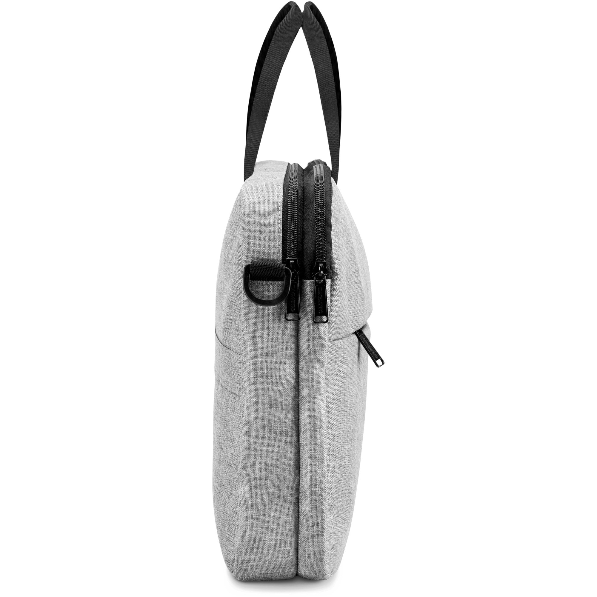Geanta laptop, Zagatto®, 15.6", 40x30x5,5 cm, Gri, Atasabila la troler, Impermeabila, Curea de umar reglabila si detasabila, Doua compartimente, Buzunar frontal cu fermoar, ZG871