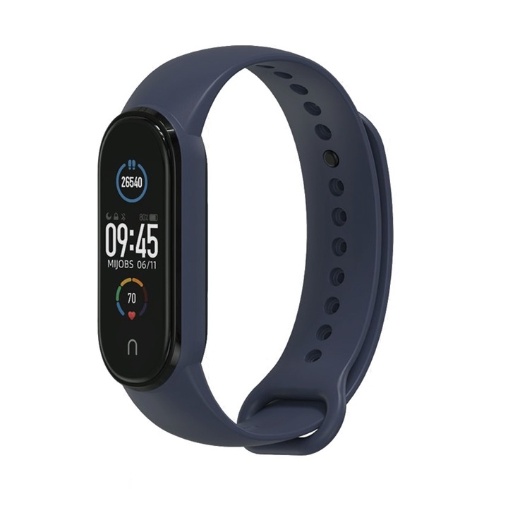 Curea pentru Xiaomi Mi Band 5,5 NFC, 6,6 NFC, Amazfit Band 5, Techsuit Watchband (W013), Dark Blue