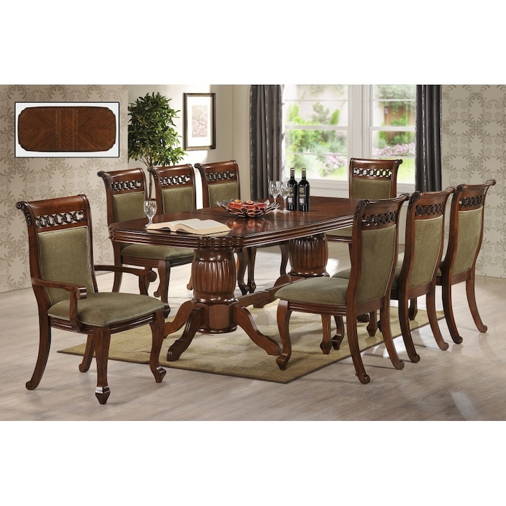 Set masa AC3269T cu 8 Scaune, Antique Cherry