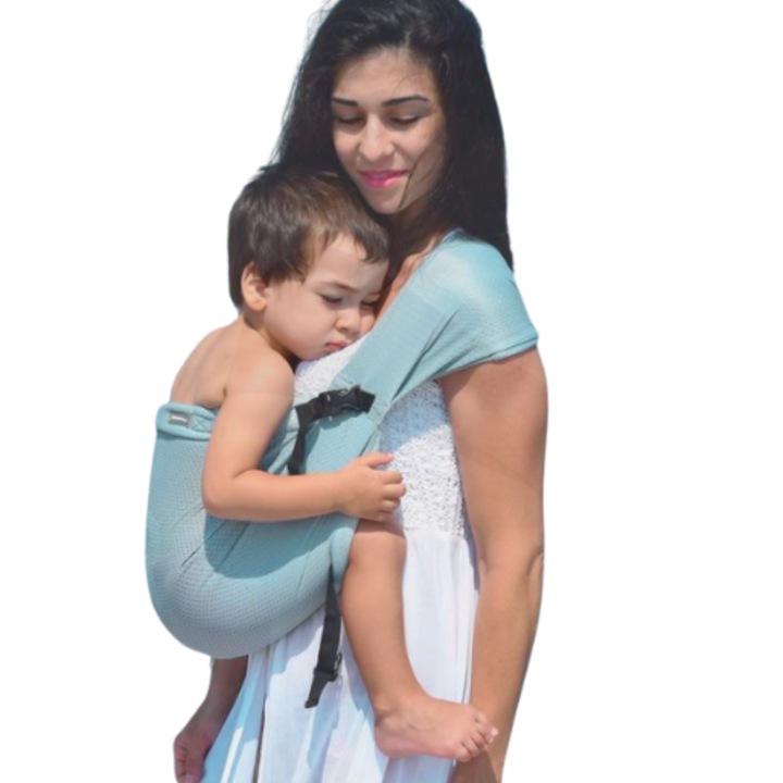 Sistem de purtare bebelusi tip Mini Sling, Mesh, Cool Air, Minimonkey, Verde