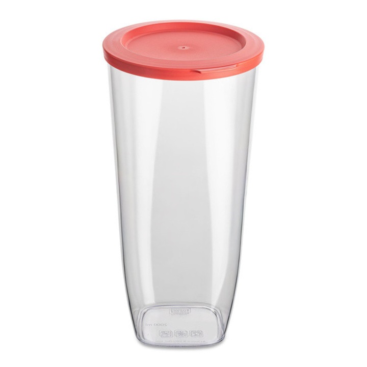 Recipient din plastic CONNECT pentru alimente vrac, ermetic, 2000 ml, KOZIOL - natura coral