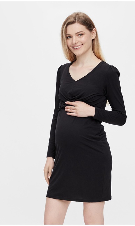 Дълга дамска рокля Mamalicious 5000 Елегантна Текстил, Черен