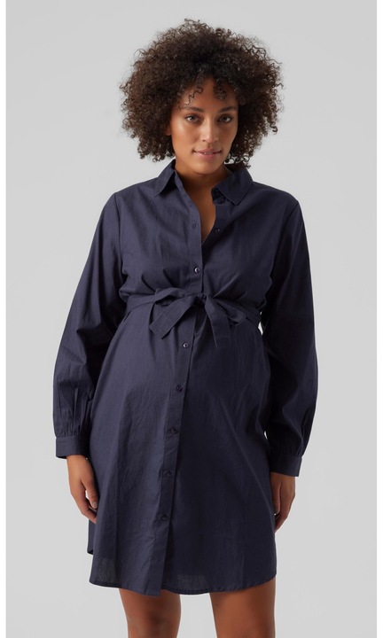 Дамска дълга рокля Mamalicious, 5005, Ежедневна, Памук, Тъмносин