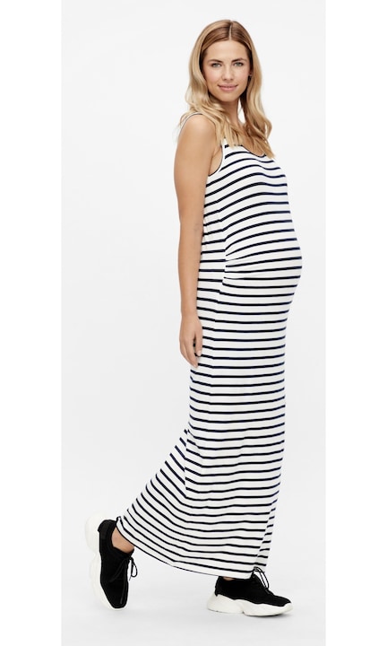 Дамска дълга рокля Mamalicious, 4997, Ежедневна, Памук, Бял