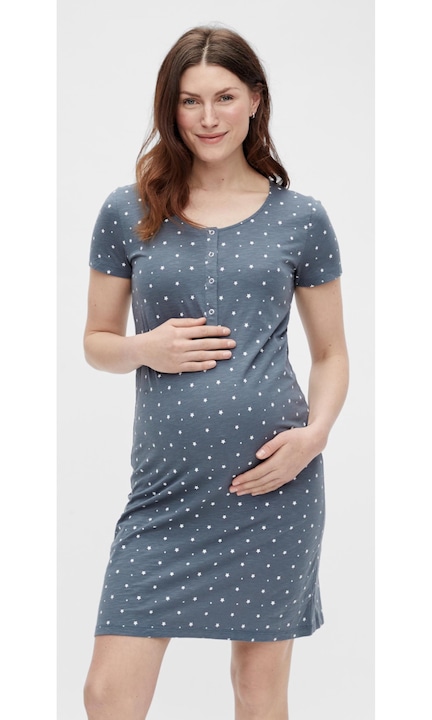 Дамска къса рокля Mamalicious, 6077, Елегантна, Памук, Син