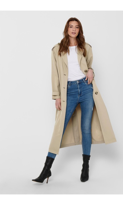 Дамско палто, Only, 4026, Полиестер, Светло бежово
