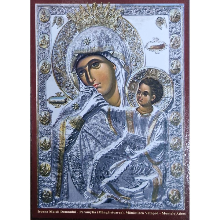 Istenszülő ikonja, Paramytia, Mangaietoarea, Vatoped kolostor - Athos-hegy, fa 19 × 14 cm