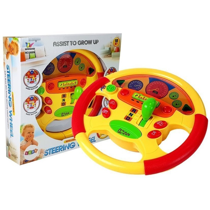 Интерактивна играчка LEAN TOYS, звук + светлинни ефекти, многоцветна, O27см