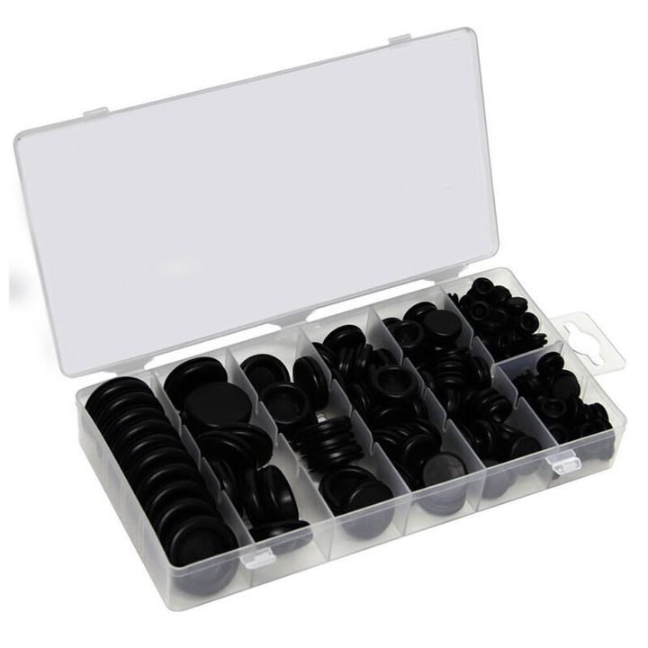 Комплект гумени тапи, QttvbTna, 200 части, с кутия за съхранение