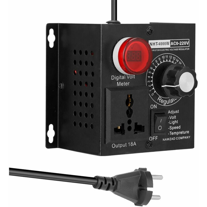 SCR регулатор на напрежение NHT-4000W, алуминий, 220V, 4000W, 115x100x83mm