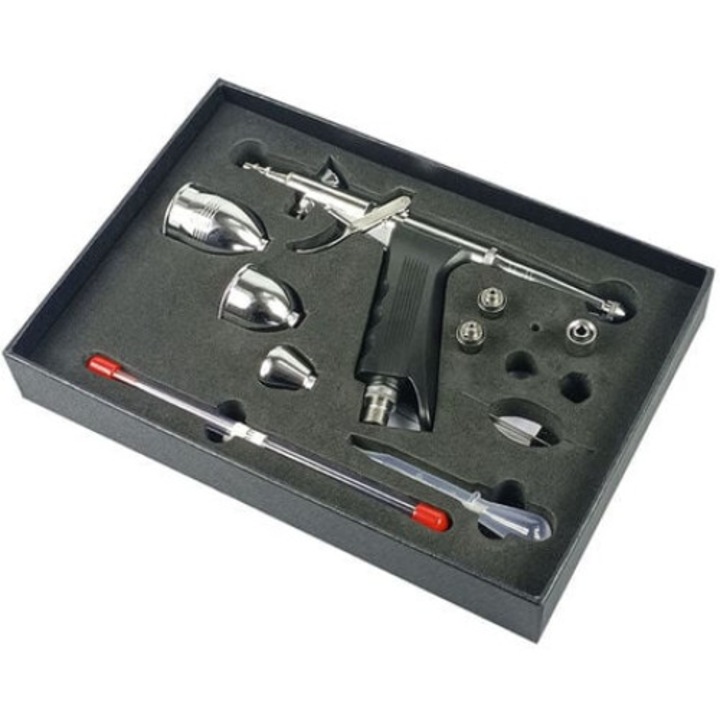 Set pistol vopsit, QttvbTna, 3 duze intercambiabile, capacitate variabila, multicolor