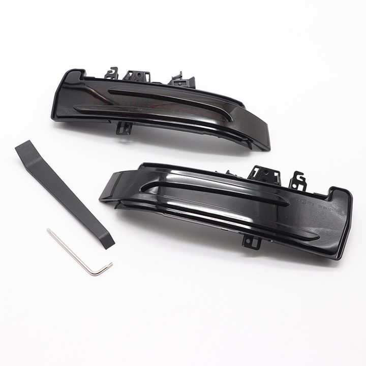 Комплект 2 автомобилни мигачи QttvbTna, LED динамичен мигач, черен, за Mercedes-Benz W204 W212