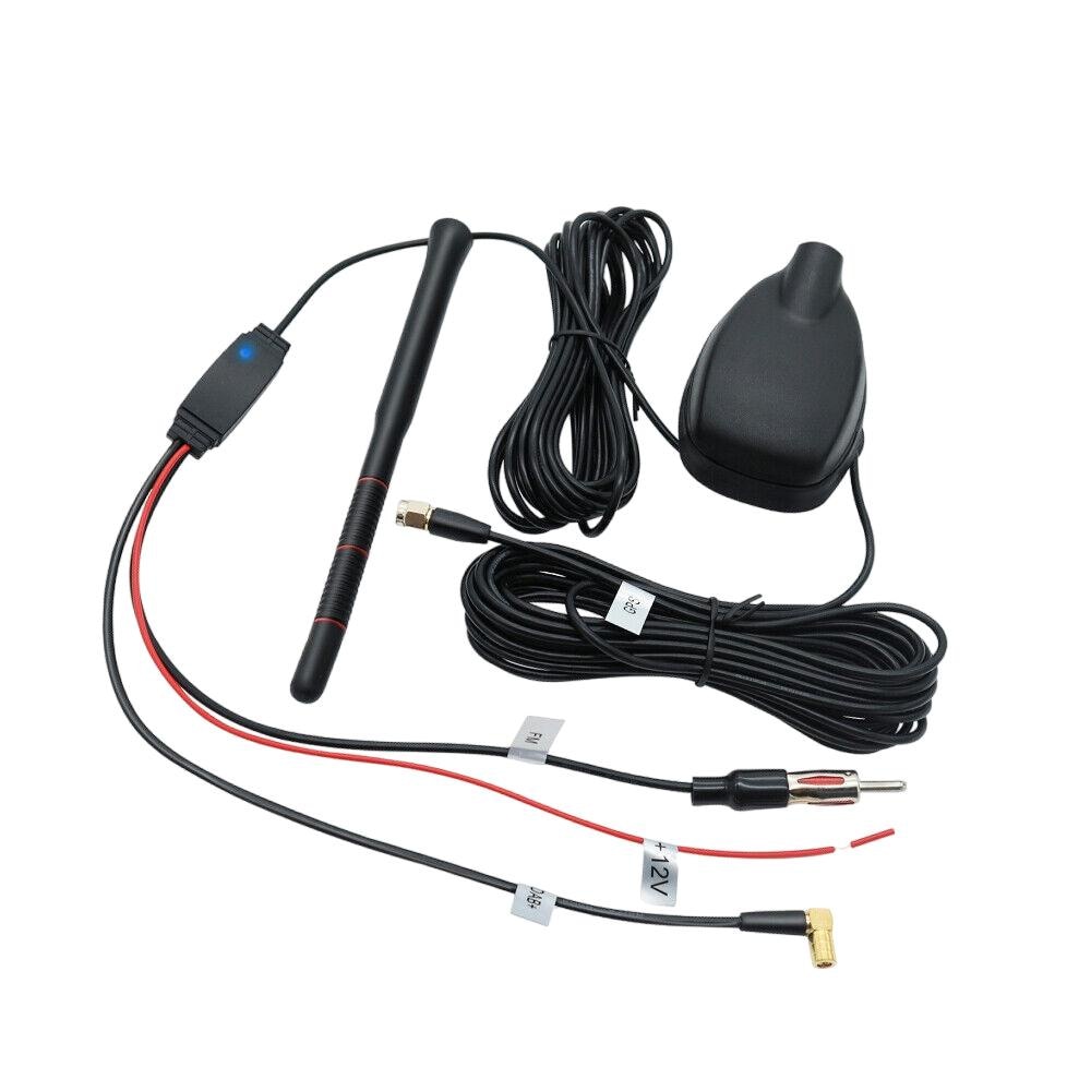 Antenna Pinna Di Squalo DAB+ FM/AM GPS Per Auto - 5m Cavo, Booster Segnale, Compatibile Con Molte Autoradio - copertina