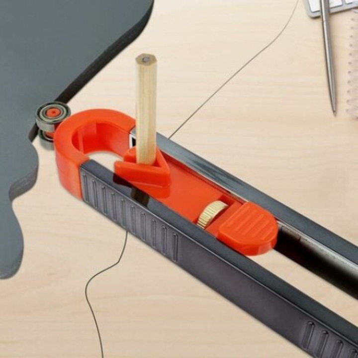 Kontúrvonalzó zárral, ceruza profilkövető vonalzó, kontúrvonalzó a szabálytalan formák pontos másolásához, kontúrduplikáló mérőeszközök famegmunkáláshoz RUIOIU