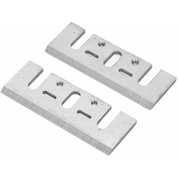 Set lame rindea electrica QttvbTna, 82mm, otel rapid, 2 buc, pentru lemn dur