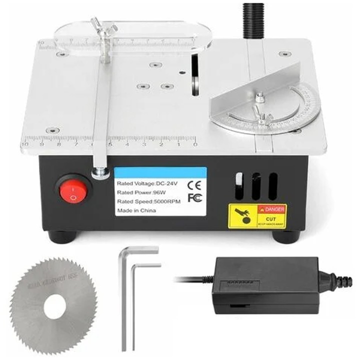 Mini asztali fűrész, QttvbTna, Fém, 220V, Többszínű