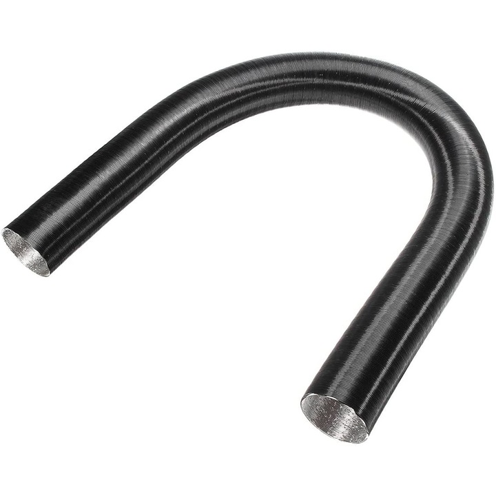 Fűtőcső, QttvbTna, ABS/Alumínium, 60 mm, 150 cm, fekete/ezüst