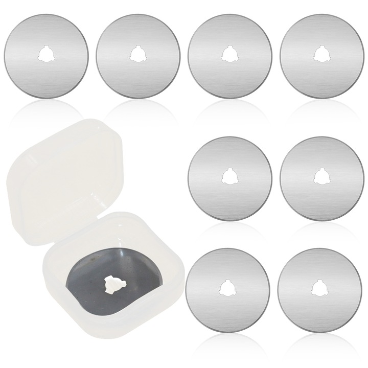 Set 8 lame de taiere rotative 45mm, pentru taierea tesaturilor, cutie inclusa