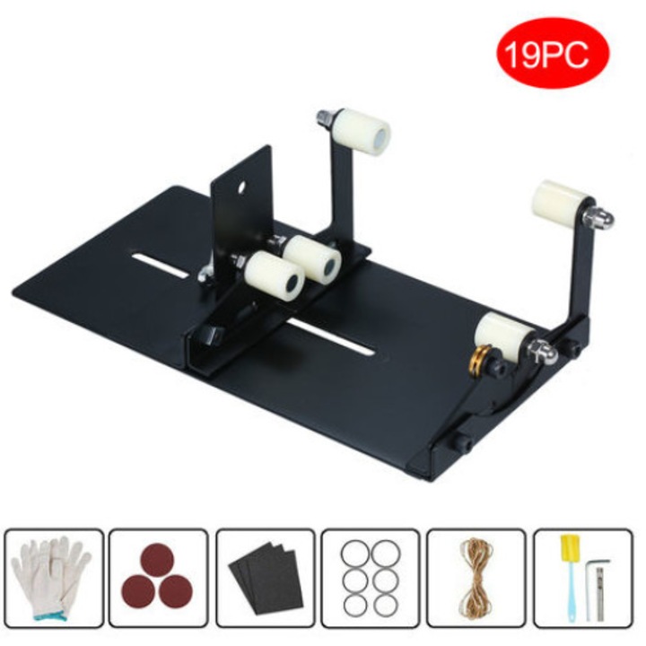 QttvbTna комплект инструменти за рязане на стъкло, за кръгли и квадратни бутилки, с 3 остриета, с метална опора