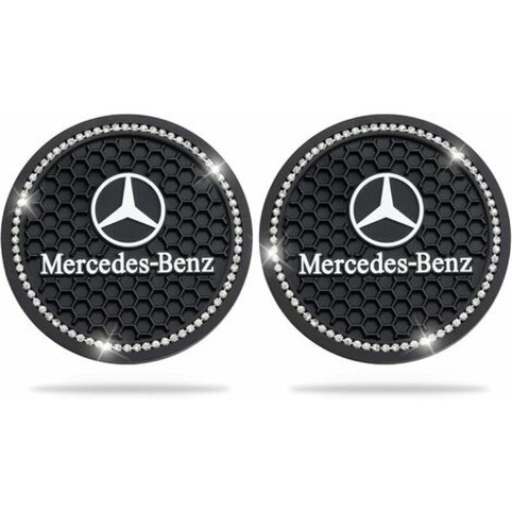 Autós pohártartó, QttvbTna, szilikon, fekete, 2 db-os készlet, 2,75x2,75x0,2 hüvelyk