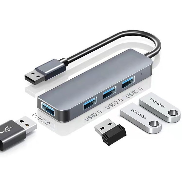 Хъб, QttvbTna, 4 порта, USB 3.1, алуминий, 90x28x11mm