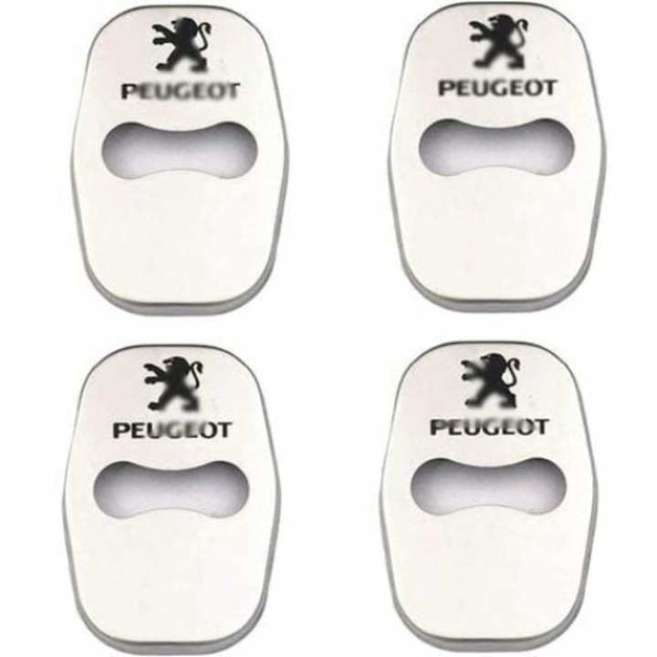 Set praguri usa auto, QttvbTna, inox, pentru Peugeot, set 4 bucati