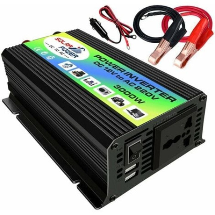 Inverter, QttvbTna, 3000W, fekete