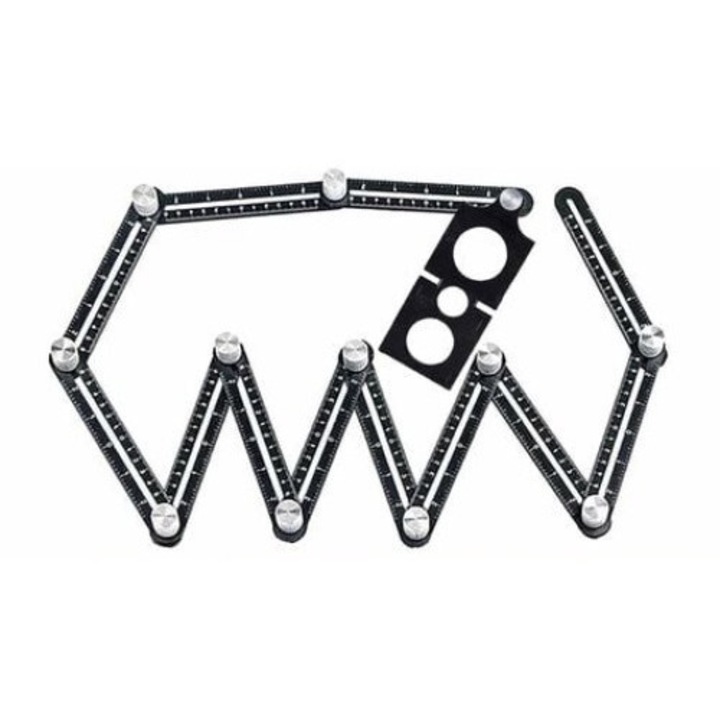 Многоъглова линийка, QttvbTna, 12 страни, черна