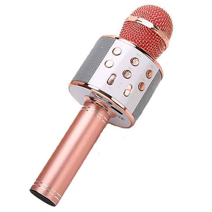 QttvbTna Bluetooth karaoke mikrofon, zajcsökkentés, biztonságos kialakítás gyerekeknek, 8 óra autonómia