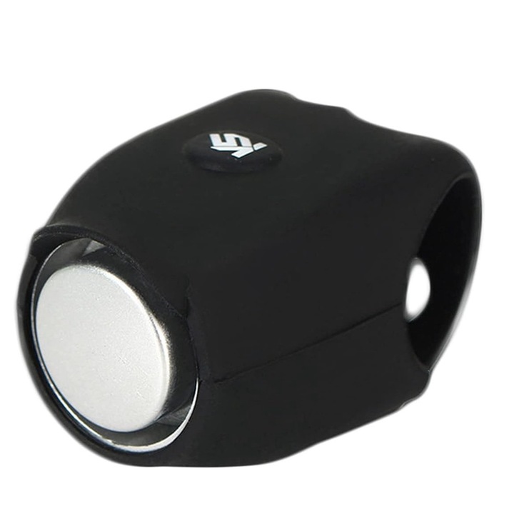 Set claxon bicicleta QttvbTna, electric, impermeabil, 6 moduri sunet, negru